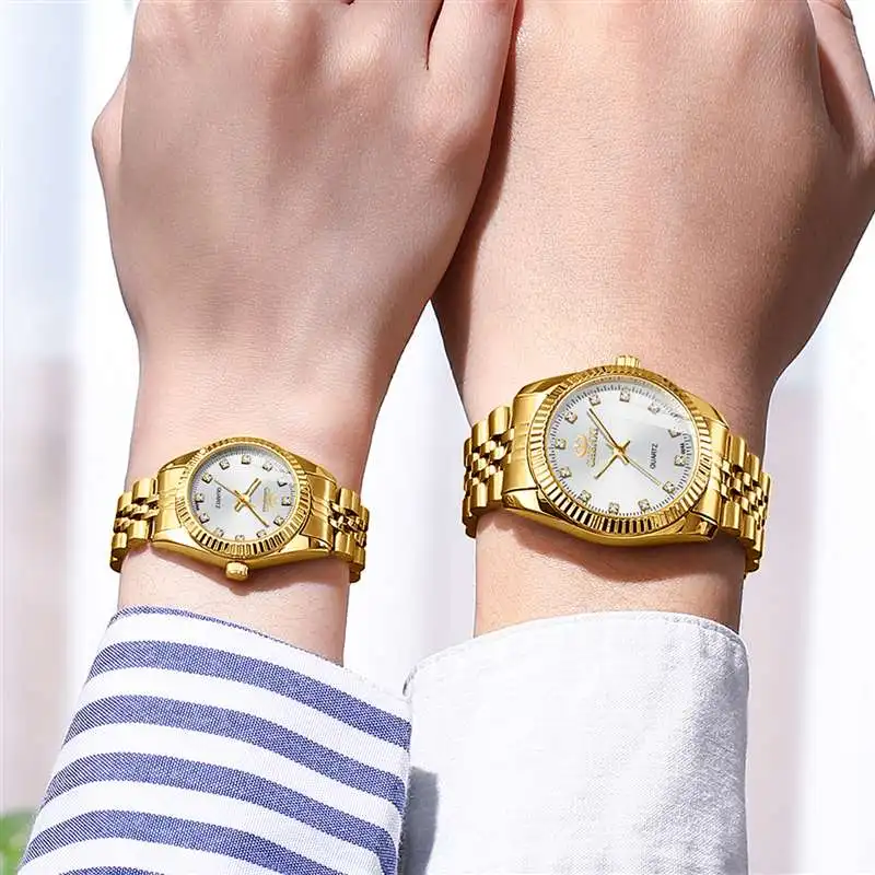 2023 Men's and Women's Watch Hot Selling Item High Quality Foreign Trade Fashion Commercial Affairs Gold couples watch