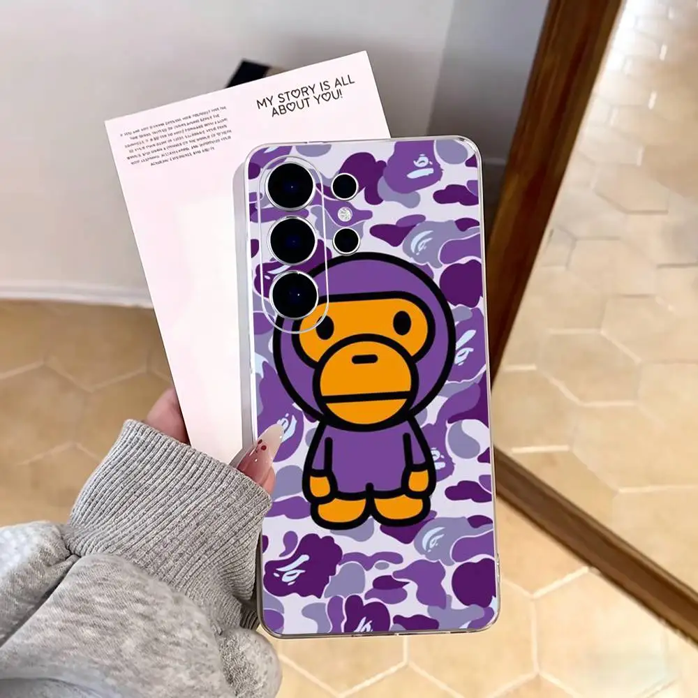 Фото Чехол для телефона Hype Streetwear Monkey Bape для Samsung S25, S24, S21, S22, S23, S30, Ultra, S20, Plus, FE, прозрачный №5