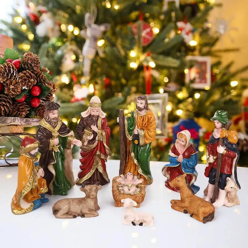 

Christ Birth Of Jesus Manger Ornament Nativity Scene Resin Crafts Nativity Ornament Nativity Statue Christmas Crib Figurines