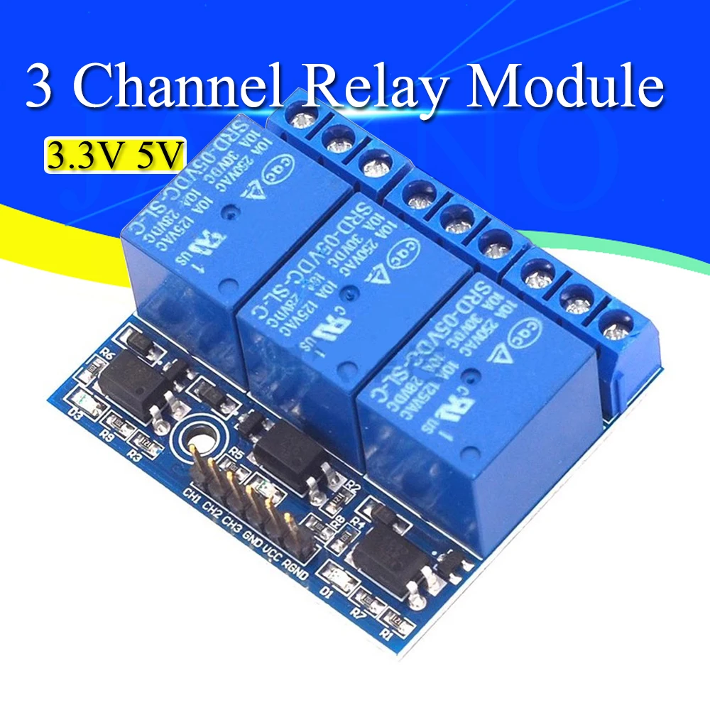 

Javino 3.3V 5V 3-канальный релейный модуль 5 мА