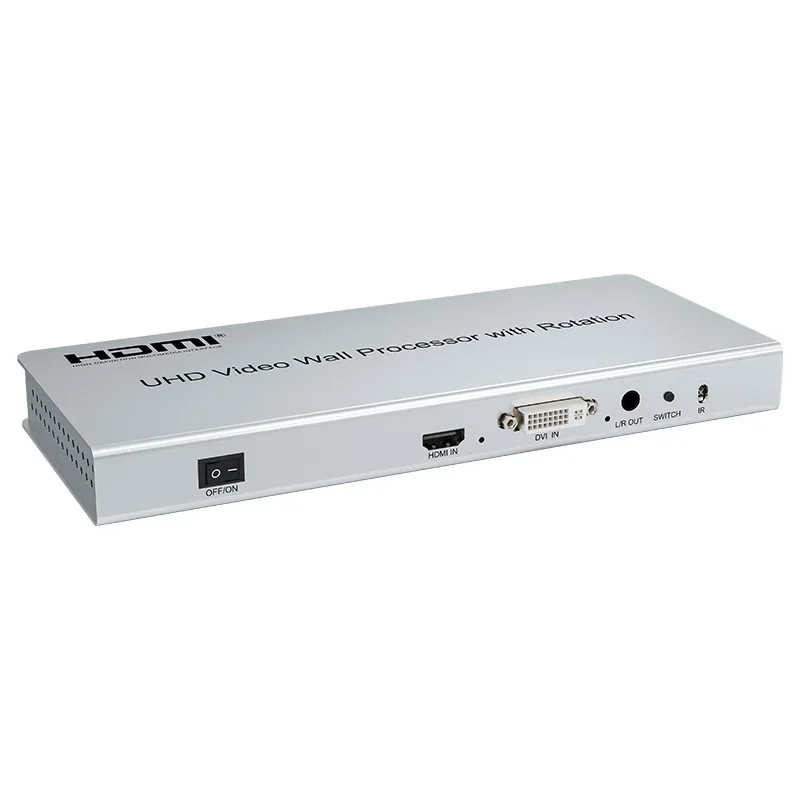 

Контроллер видеостены 4K UHD HDMI 2x2 1x3 1x4 ТВ-стены Поддержка процессора 90-180-270 ° Поворотный дисплей для сращивания вертикального экрана