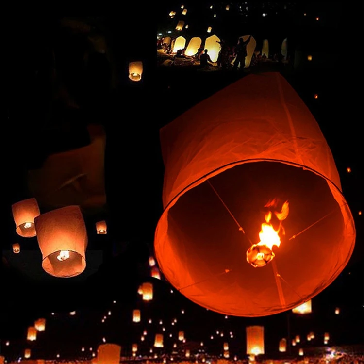 

1PCS Chinese Paper Wishing Lanterns Fly Candle Lamps Christmas Party Wedding New Year Decoration Air Lantern Wishing Lamp