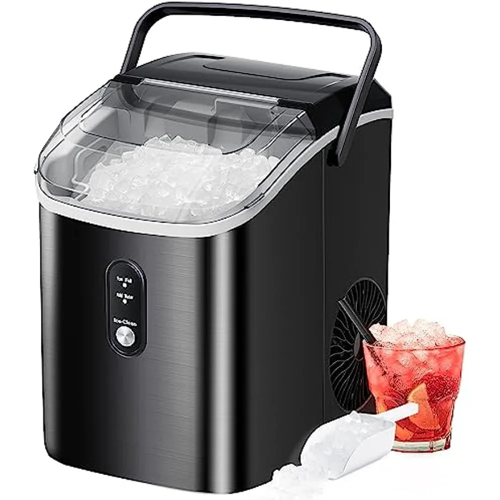 

Auto Self-Cleaning,11000Pcs/35Lbs/24Hrs, Ice Scoop and Basket,Stainless Steel Finish Ice Machine for Home Office Bar Party
