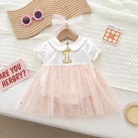 summer short sleeve peter pan collar newborn baby girl bodysuits princess lace girls jumpsuit clothes 0 2y