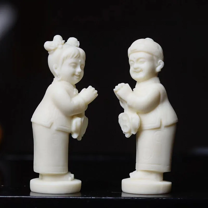 Украшение цвета слоновой кости для мальчиков и девочек Золотая статуя