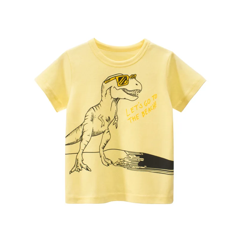

2022 Summer Children Dinosaurs Cartoon T-Shirts Clothes for 1-9 Boys Girls Letter Short Sleeve Tops Tees Bottoming Shirt 9795
