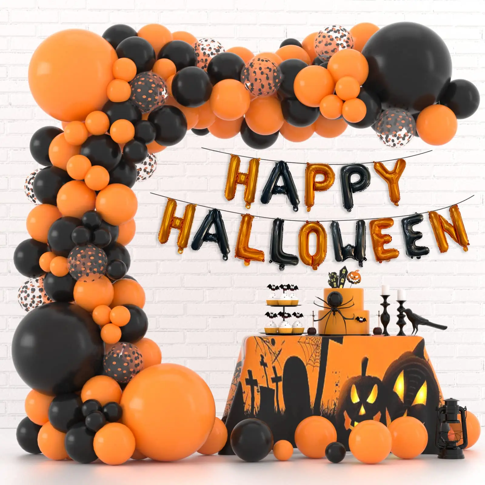 117 шт. комплект гирлянд из воздушных шаров на Хэллоуин оранжевые черные воздушные