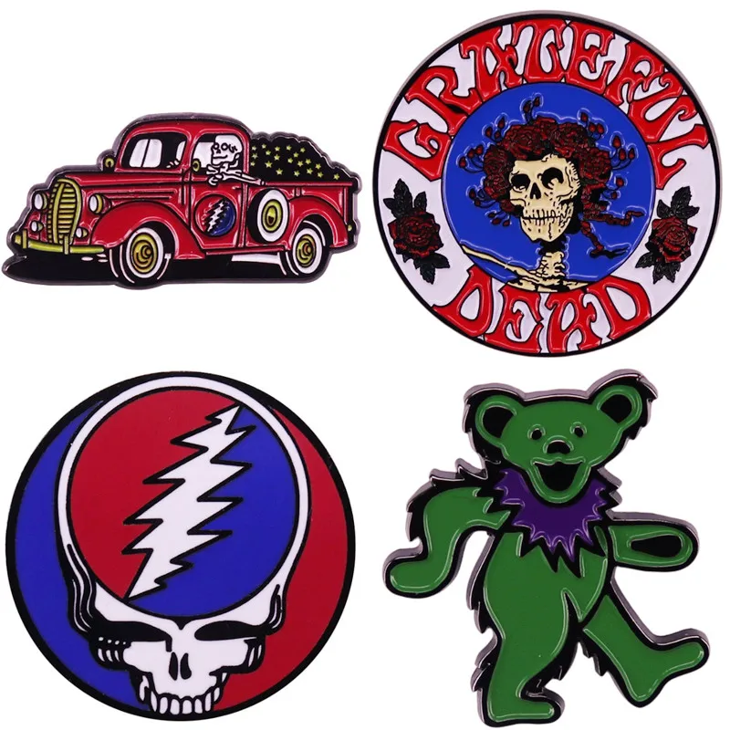 

Grateful Dead Steal Your Face Brooches Enamel Pin Brooch Badge Lapel Pins Hard Metal Alloy Jacket Decoration Ornaments Jewelry