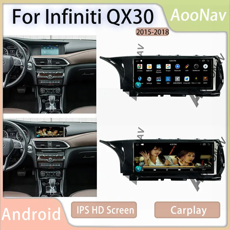 

Android Car Radio For Infiniti QX30 2015-2018 Built in Carplay GPS Navigation Multimedia Player Touch HD Screen Head Unit