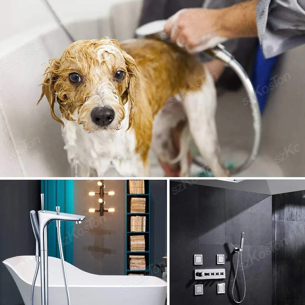 1/1 5/2 м ПВХ серебристый гладкий душевой шланг высокого давления для ванной