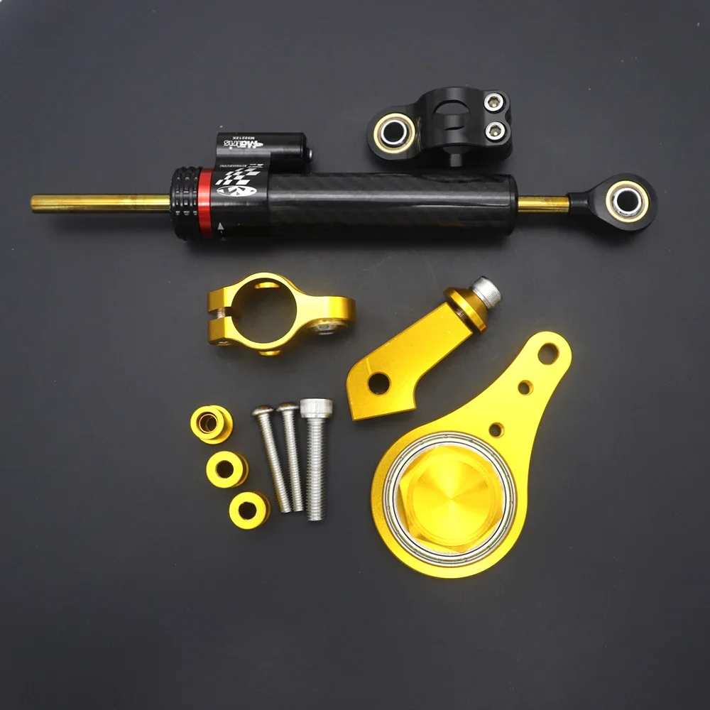 Фото ZX6R демпфер, новые аксессуары для мотоциклов для Kawasaki Ninja ZX6R Ninja ZX-6R 2005-2006, рулевой демпфер с кронштейном №4