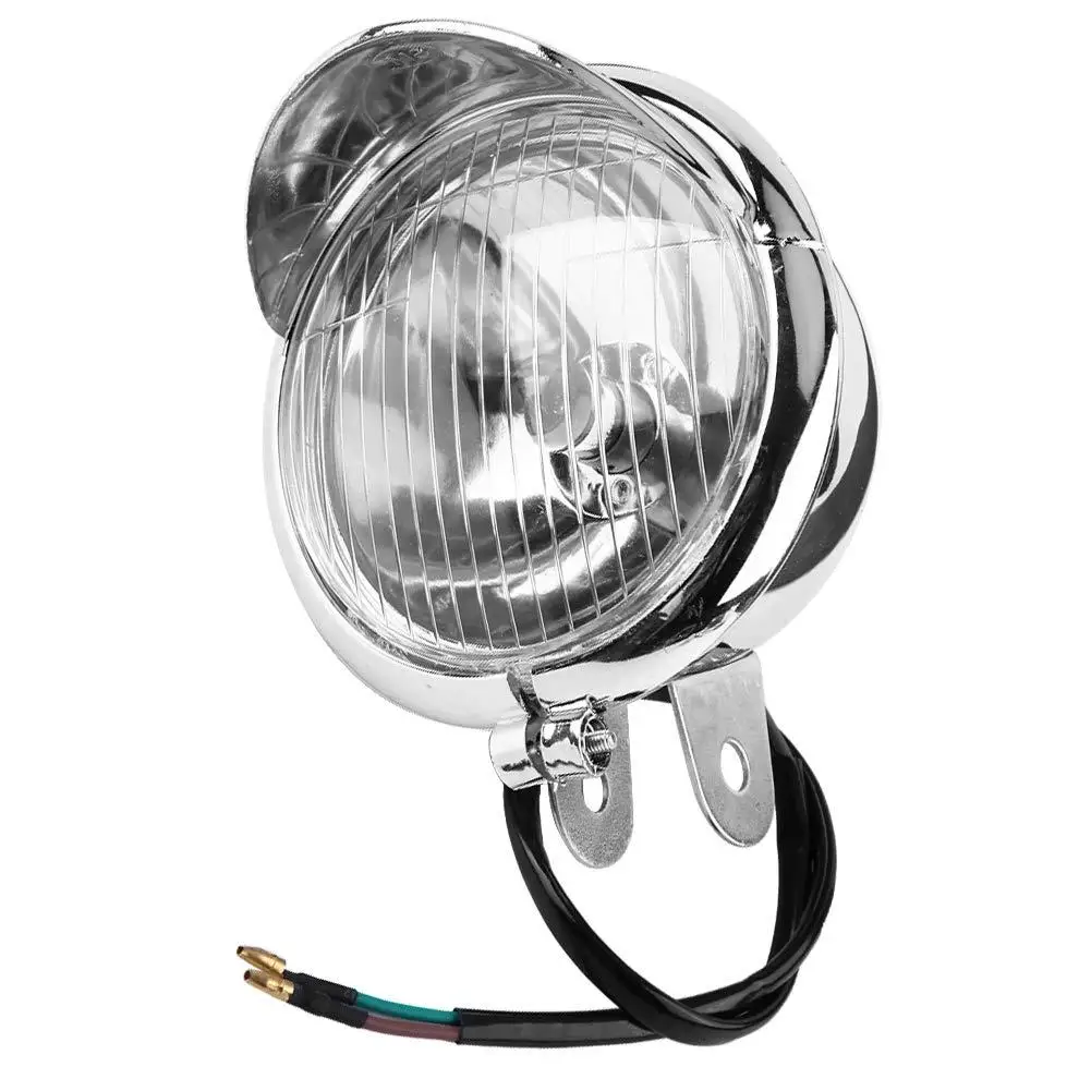 

12v Universal Chrome Color ABS Motorcycle Retro Fog Lights Headlight Lamp Motorbike Light