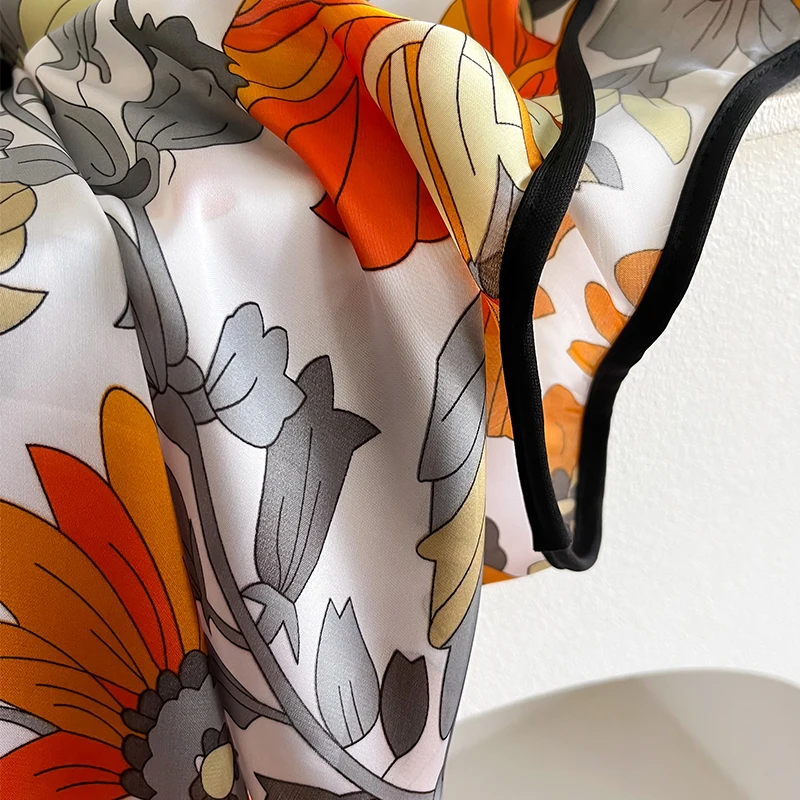 2024 Роскошный Шелковый Шарф 110x110 См. Дизайнерский Пуловер С Принтом На Голове.