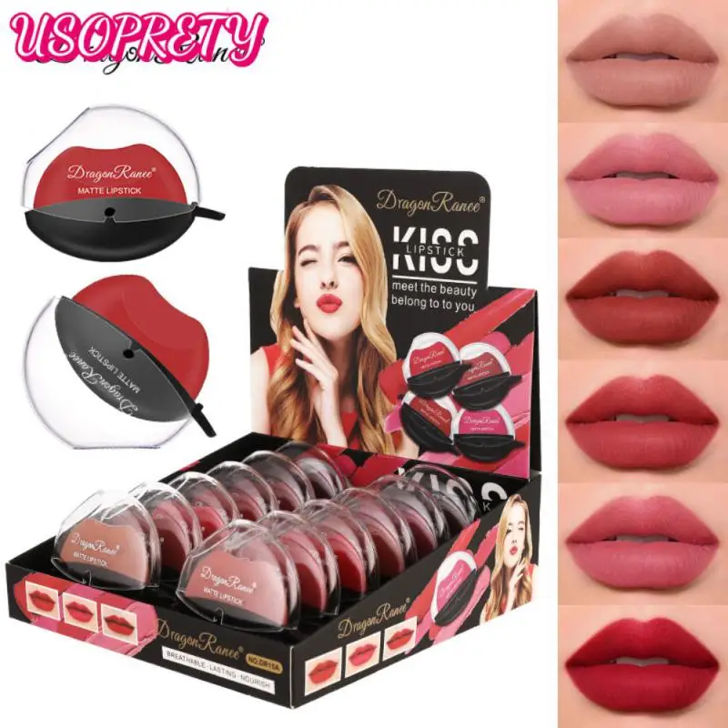 

/set Of Lip-shaped Lipstick Lazy Blush Lipstick Matte Makeup Moisturizing Lip Gloss Waterproof Non-stick Cup TSLM1