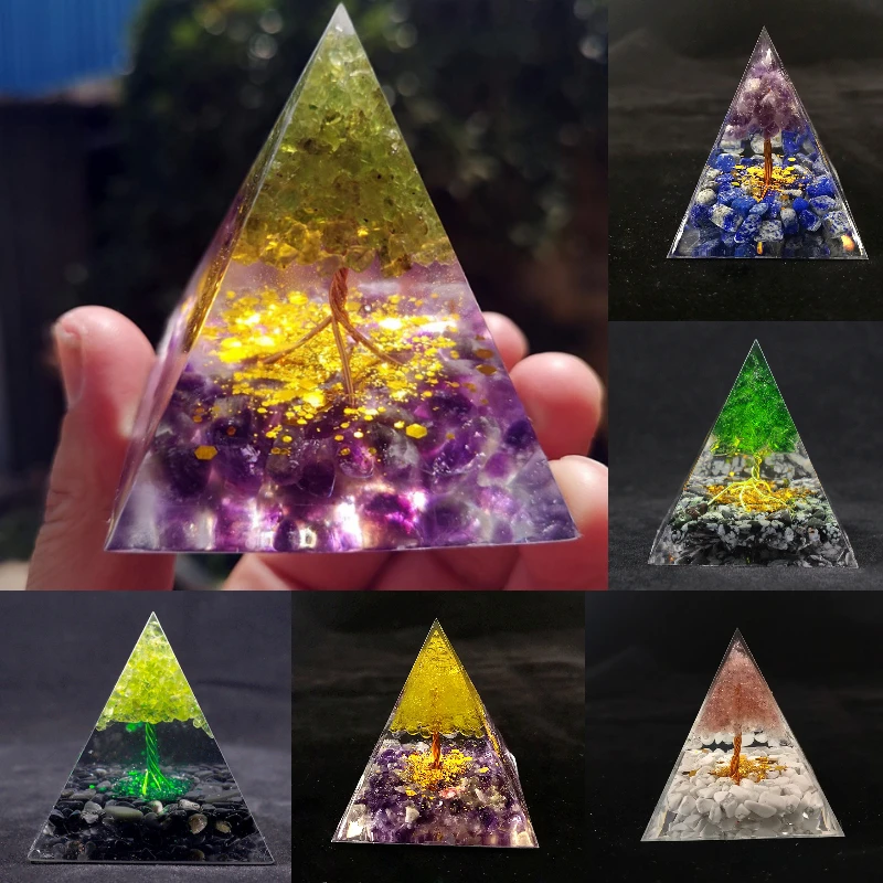 Пирамида из дерева жизни кристалл энергия оргонит пирамида перидот лечебные