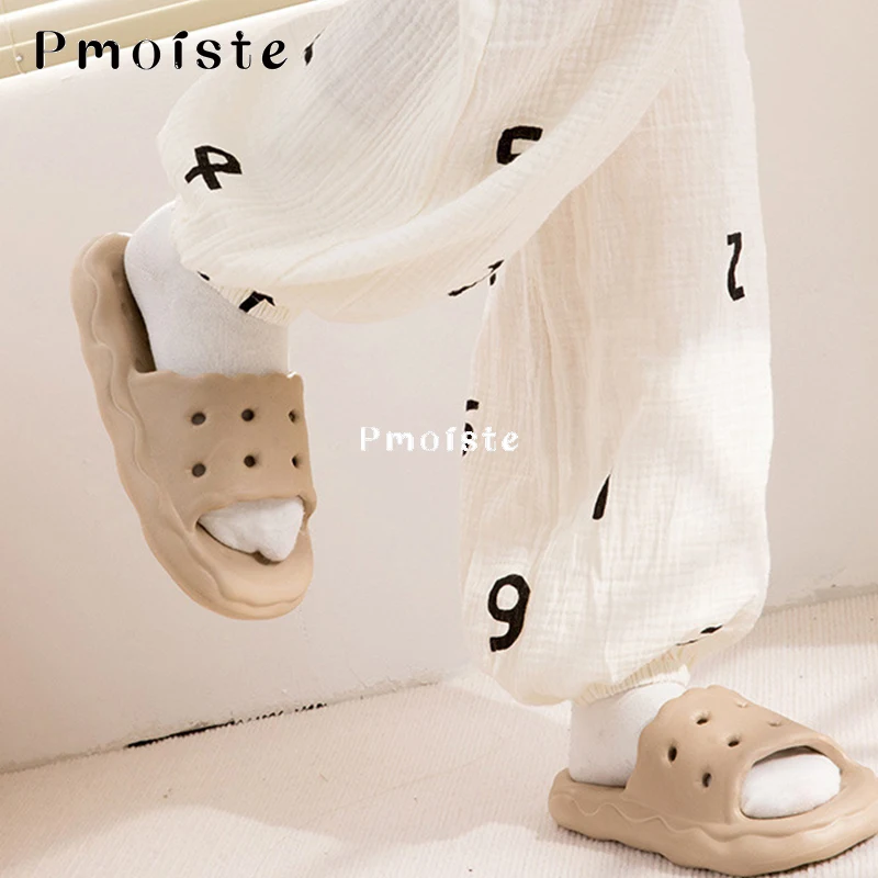 Cream Cookies Slippers for Women Summer Indoor EVA Slippers Cute Cartoon Shape Girl Shoes Soft Bottom Dorm Slippers