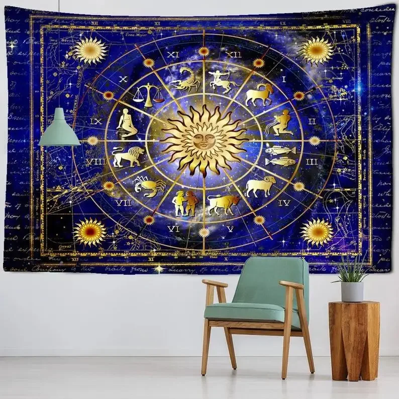 Настенный гобелен Golden Sun Star Astrology