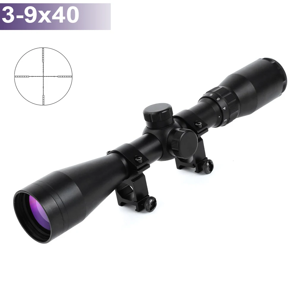 

3-9x40 Hunting Riflescope Optical Scope Telescopic Sight Shooting for Air Rifle 11/20mm Optics Tactical Airsoft Sniper Scopes