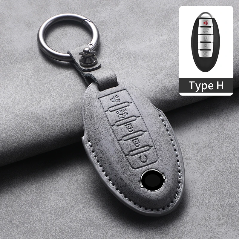 

Кожаный чехол с 5 кнопками для дистанционного ключа автомобиля для Nissan X Trail T32 2020 Rogue Patrol Murano Htrail Maxima Altima Sentra Qashqai