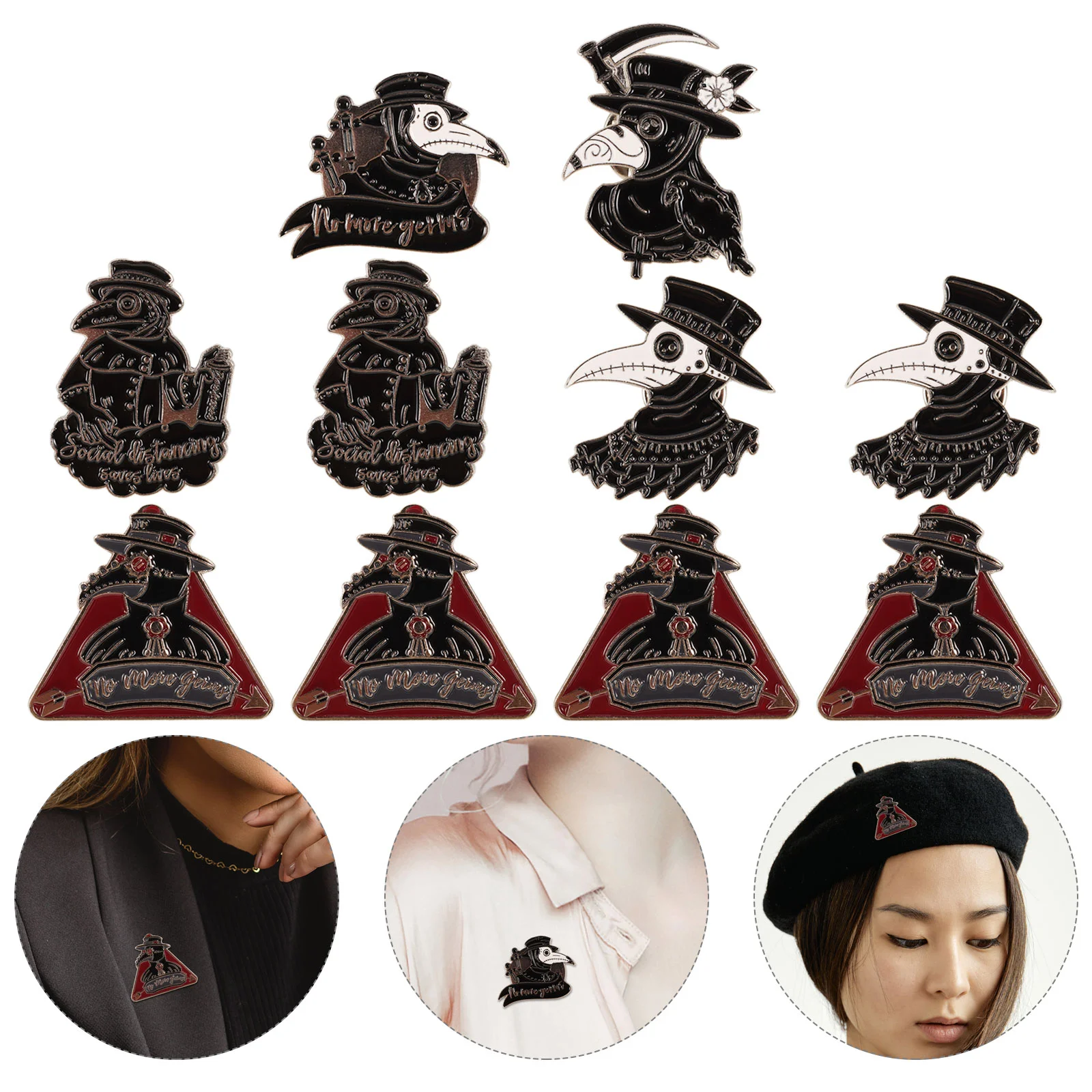 10 шт. брошь Доктор чумы булавка для рюкзака эмалированные булавки значок мешка