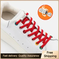 21 color elastic shoelaces aroma deodorant no tie shoe laces round metal lock lazy shoes lace for sneakers children adult