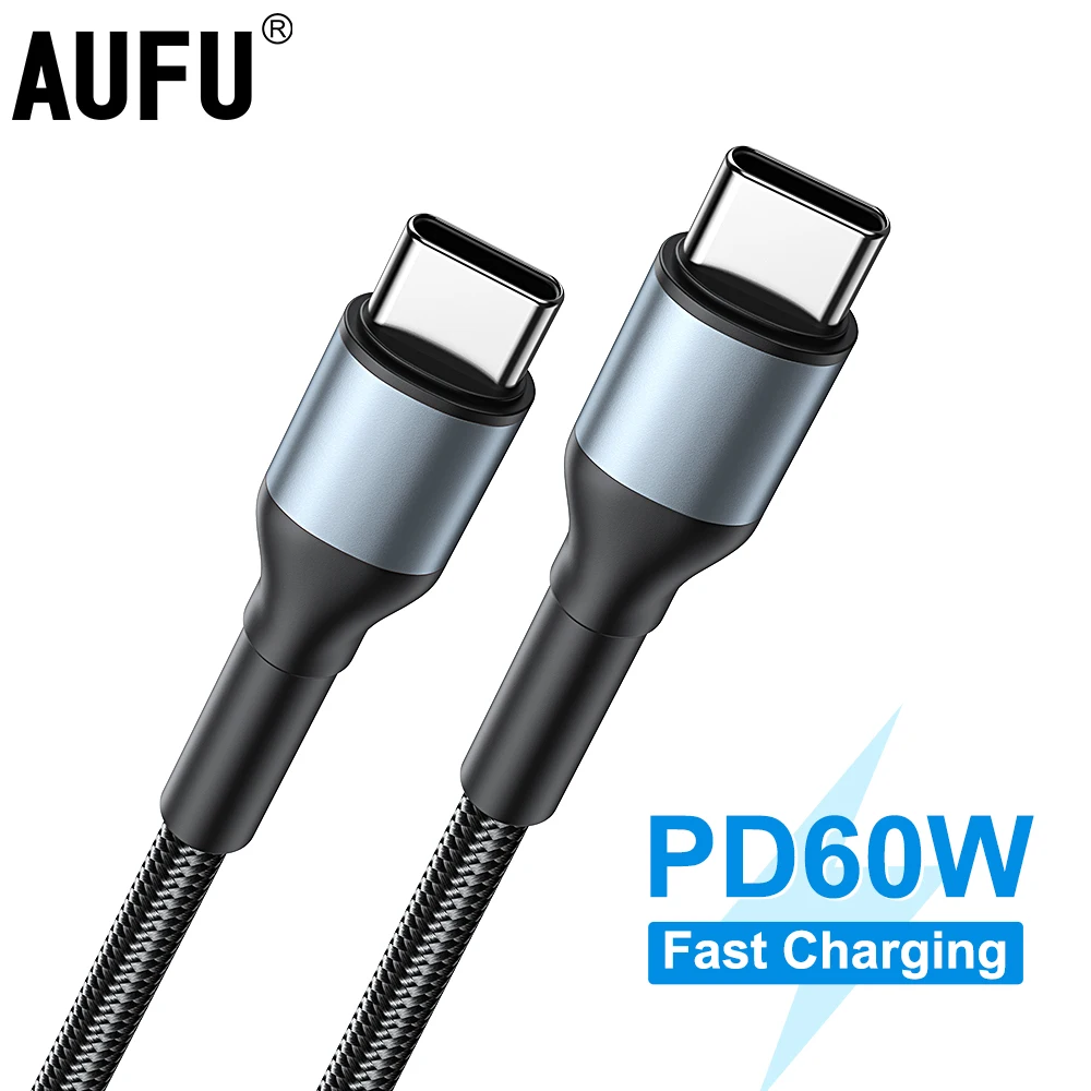 

AUFU 3A USB Type C Cable PD 60W Fast Charging Wire For Xiaomi Huawei P40 P30 Samsung Realme Oneplus Poco USB C Charger Data Cord