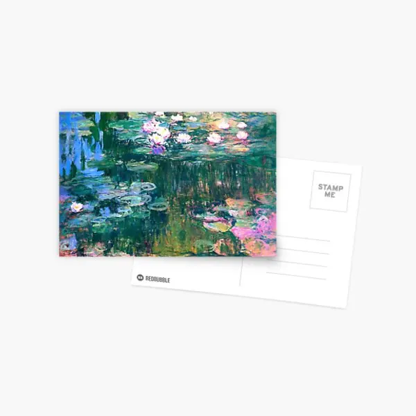 

Water Lilies Monet Postcard Decor Album Photo Cartoon Fashion Style Greeting Card Simple Modern Gift Indoor Photocard Boys