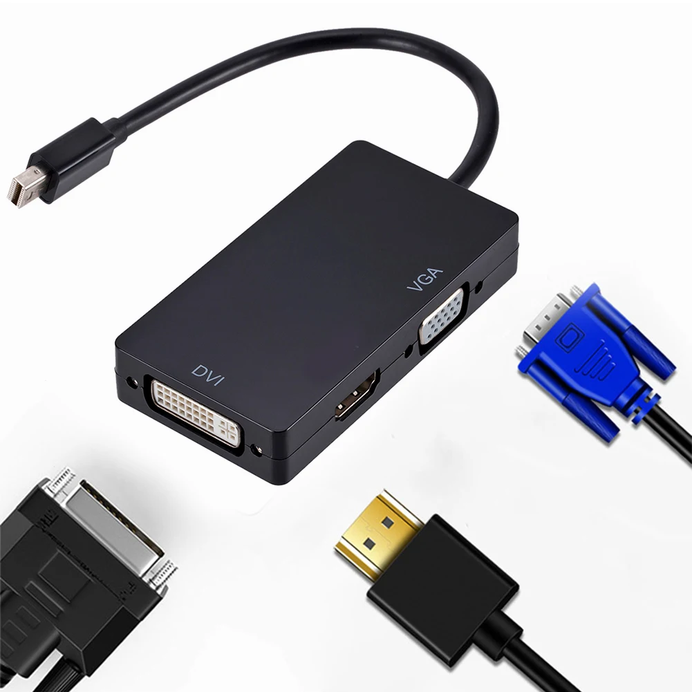 3 в 1 мини-адаптер с портом дисплея на VGA/DVI совместимый HDMI преобразователь для Mac Book