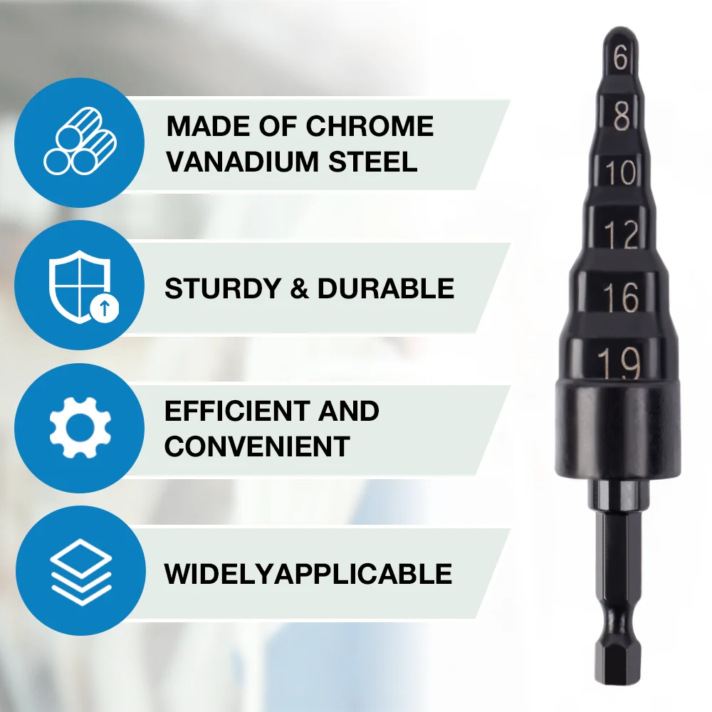 Расширяющееся Сверло 6-в-1 Для Медных Труб Шестиугольная Ручка Лестничная Форма
