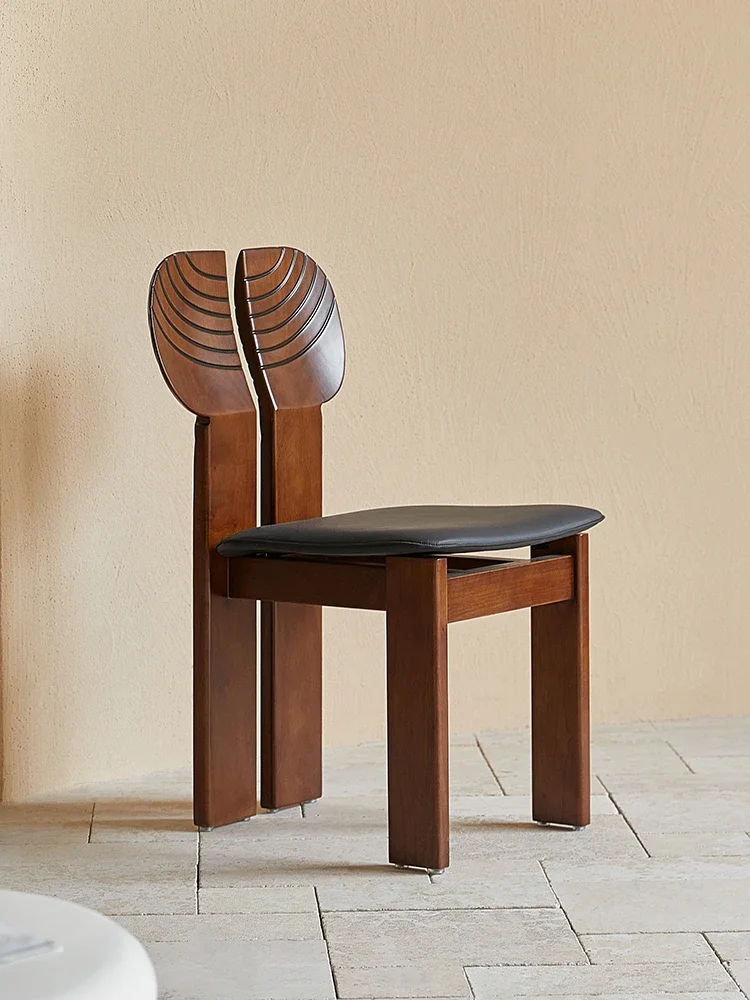 Резная спинка художественный стул винтажный архитектурный обеденный из массива