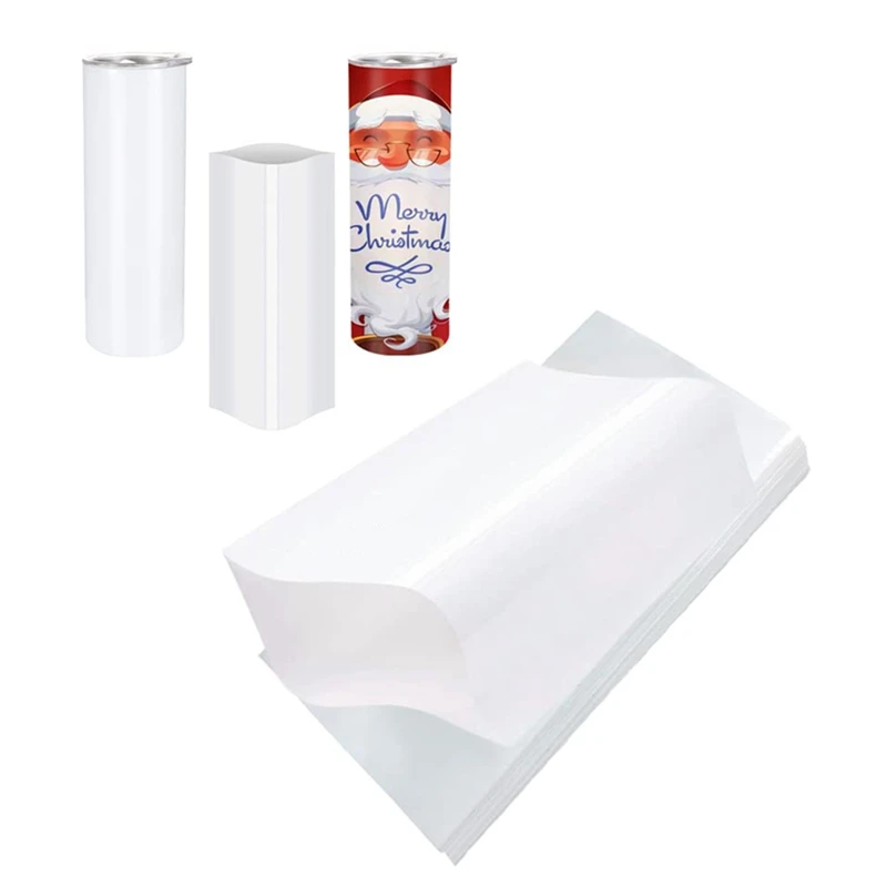 

100 Pieces Sublimation Shrink Wrap Sleeves 5X10 Inch White Bag For 567G Tight Tumblers, Heat Transfer Shrink Film