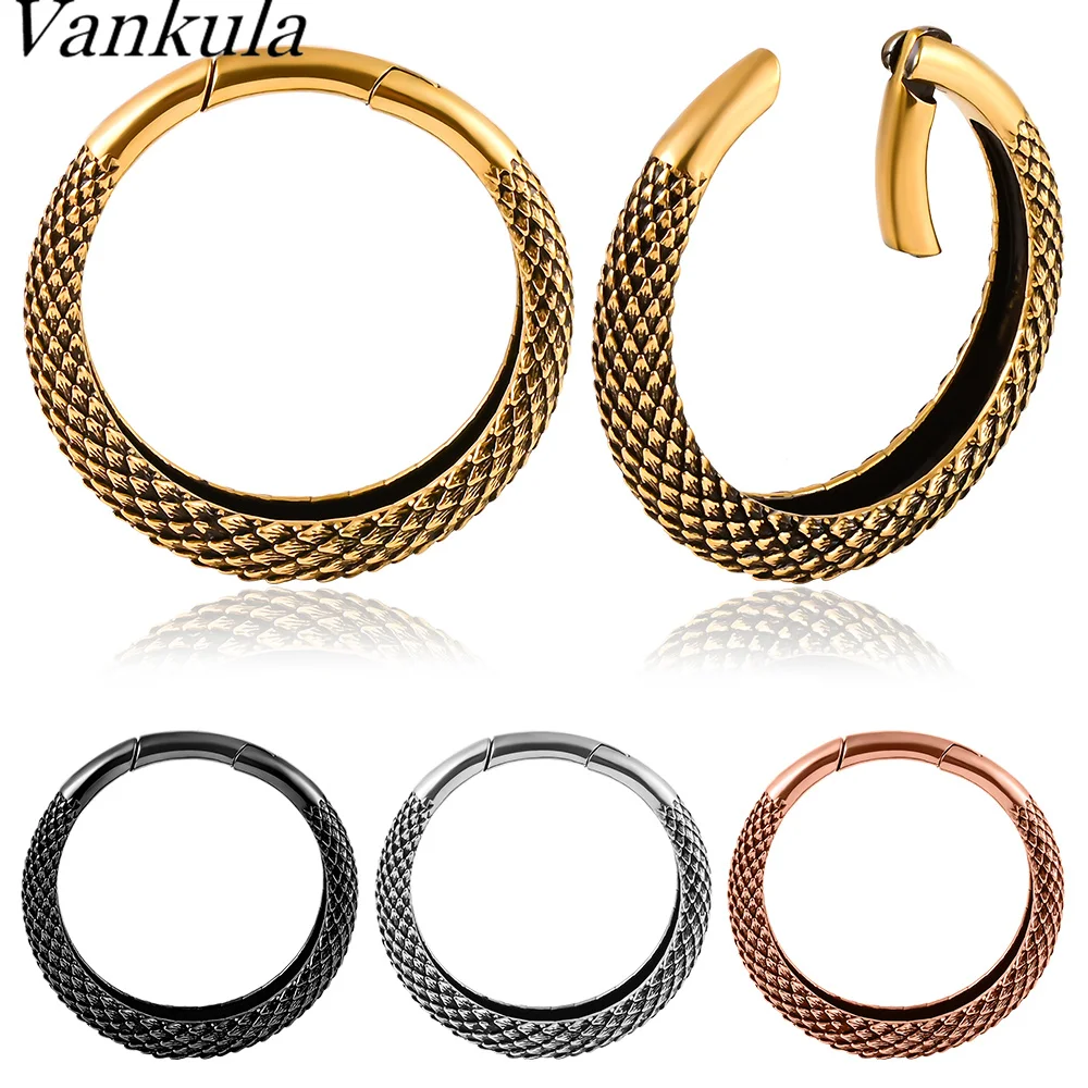 

Vankula 2PCS New Hoops Ear Weights for Stretched Ears Gauges Ear Plugs Body Piercing Tunnels 316 Stainless Steel Body Jewelry