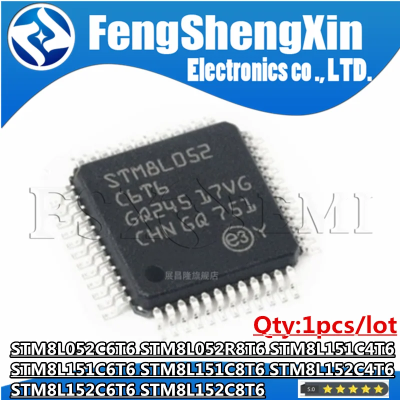 1 шт., микросхемы STM8L052C6T6 STM8L052R8T6 STM8L151C4T6 STM8L151C6T6 STM8L151C8T6 STM8L152C4T6 STM8L152C6T6 STM8L152C8T6 QFP