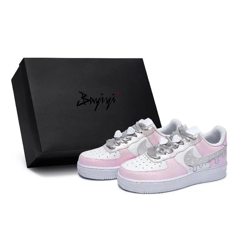 【Настроить】Nike Air Force 1 Обувь для скейтбординга Женские низкие кроссовки