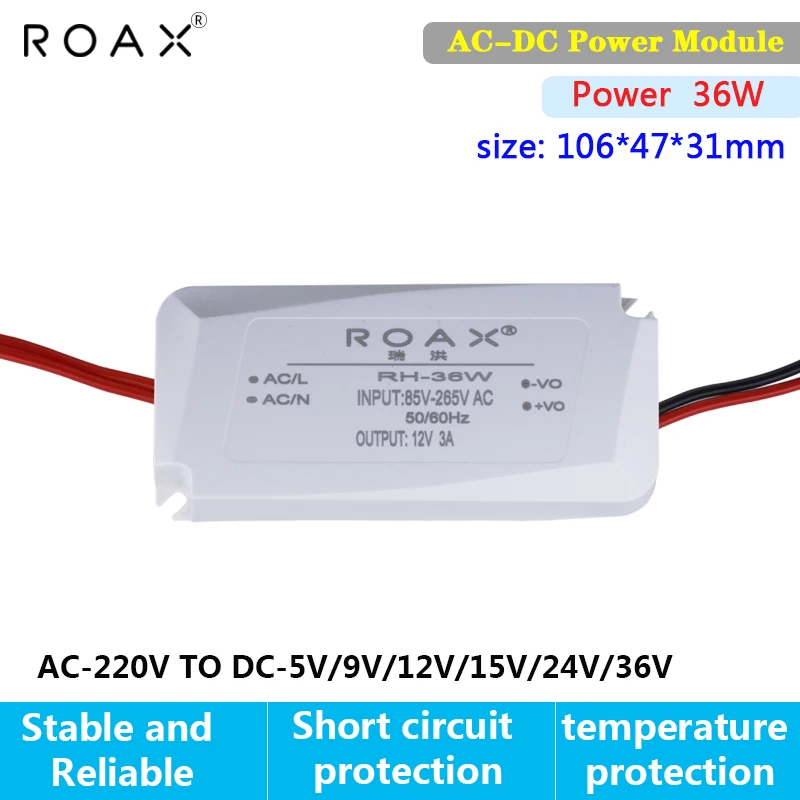 

24v Power Suply1.5a Regulated Power Supply Ac Dc Power Supply Transformer 220v To 12v 3a 5v4a 36v1a 36W Power Module