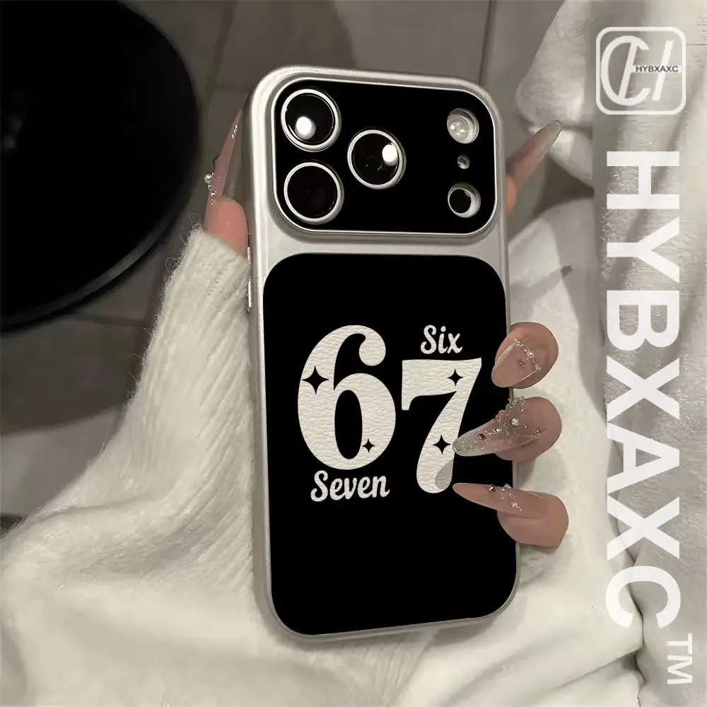 Фото Роскошный чехол для телефона Six Seven 67 из электрополированной серебристой овечьей кожи для iPhone 17, 16, 15, 14, 12, 17 Pro Plus, 13, 11 Pro MAX. №4