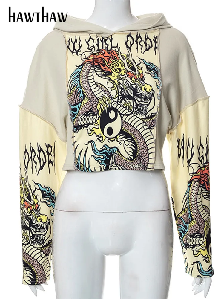 Женская модная уличная футболка Hawthaw с длинным рукавом топы толстовки свитшоты