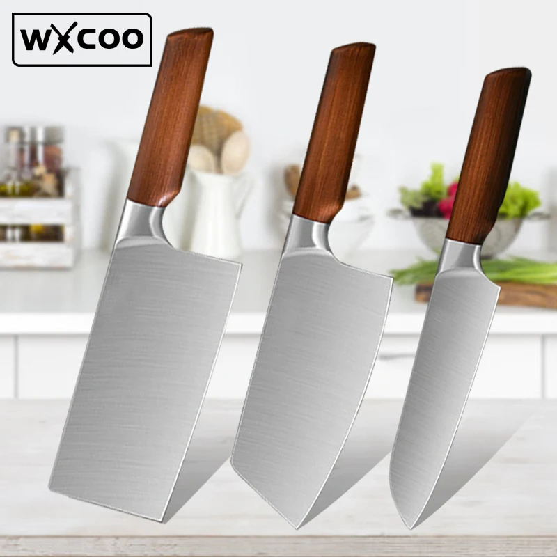 Японский кухонный нож шеф-повара из нержавеющей стали Нож двойного назначения