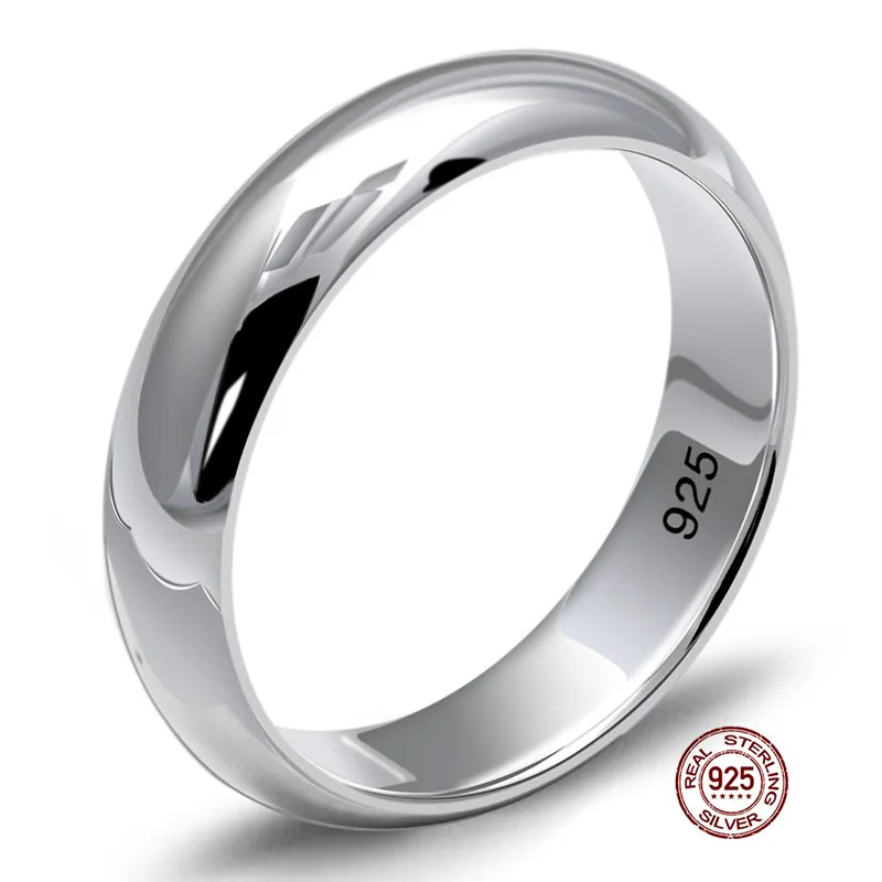 

S925 Sterling Silver Smooth Plate Smooth Surface Simple Couple Silver Jewelry Ring Men's and Women's Classic Trend Fine Jewelry
