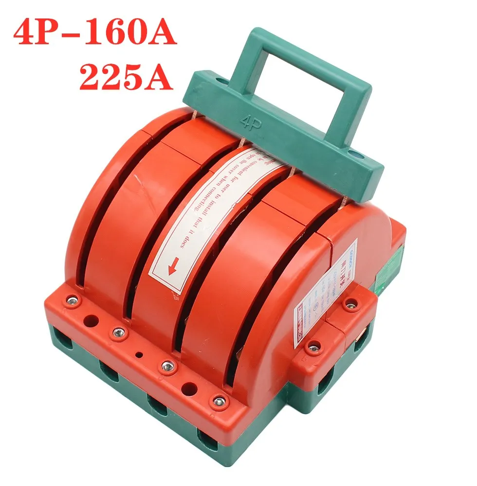

High quality 4P knife switch 32A 63A 100A 160A 225A two-phase knife switch high power 220V double throw Disconnector