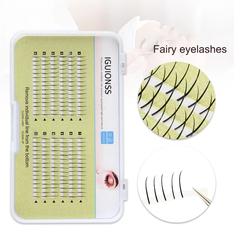 

12 Rows Eyelashes Extension Personal Spikes Eye Lash Professional Makeup Individual Cluster Grafting Fake Lashes Packaging Box