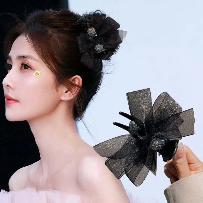 

Модные новые заколки для волос с бантом для женщин, корейские элегантные заколки для девочек с акулами, зажимы для волос на спине, аксессуары для волос, ювелирные изделия, подарки