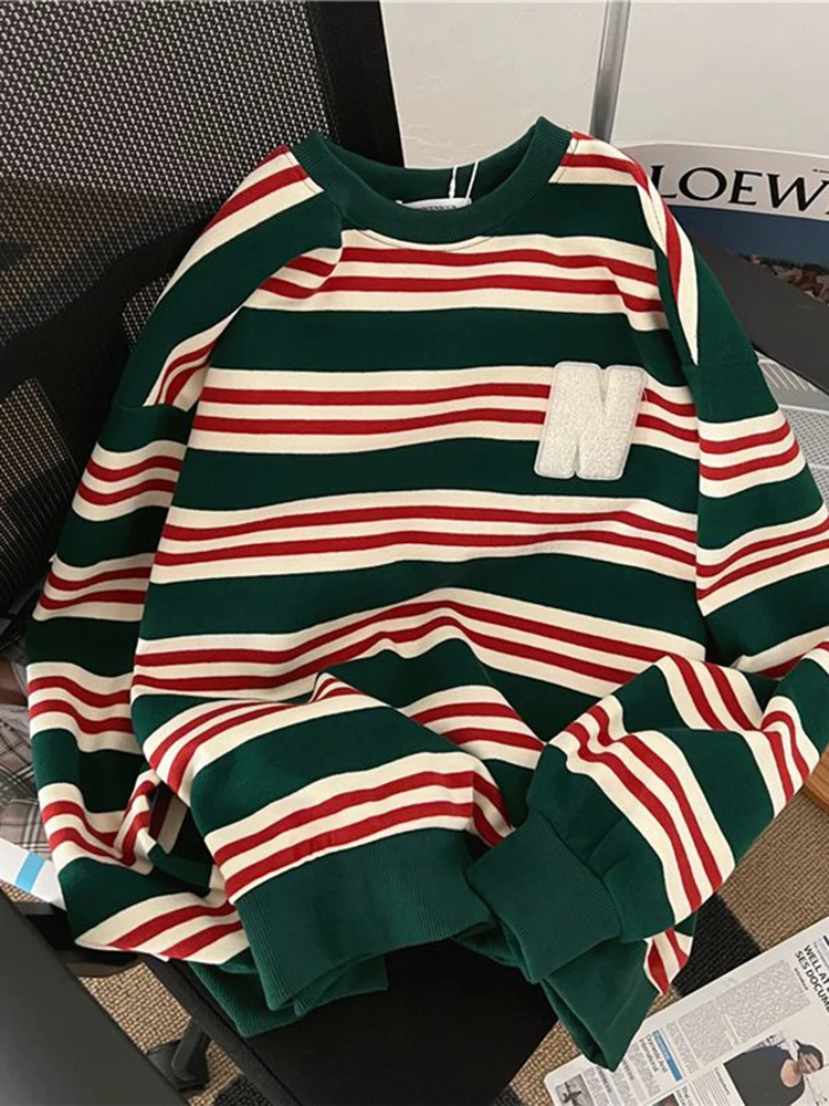 

Женский свитшот с круглым вырезом, в полоску