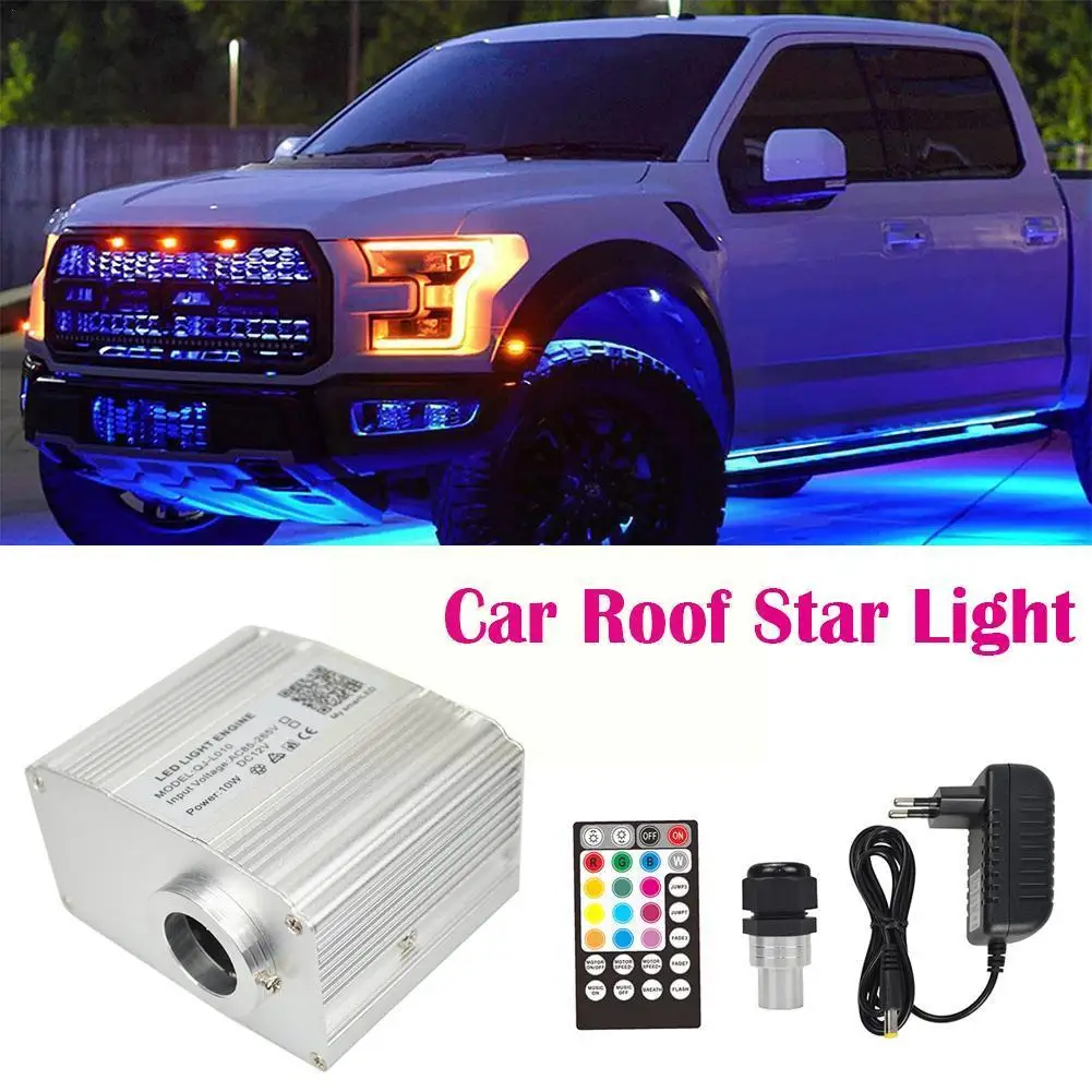 

12V Car Roof Star Light RGBW Twinkle Car Led Interior Fiber Roof Lamp Sky Starry Lights Light Star Optical T8B2
