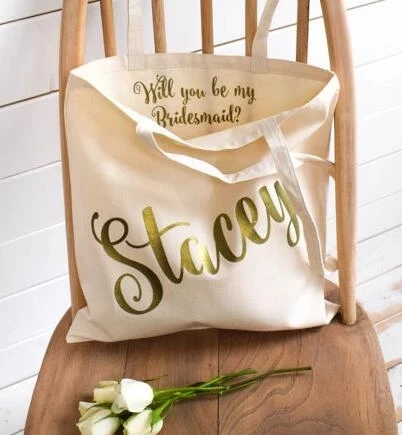 Персонализированные Свадебные сумки-тоуты для подружки невесты подарочные