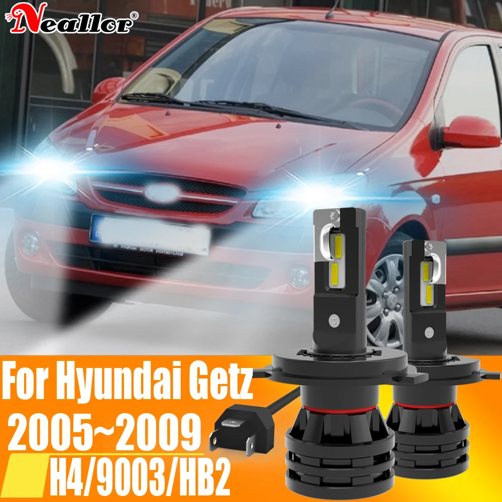 2 шт. Автомобильные светодиодные лампы H4 HB2 9003 12 В 55 Вт для Hyundai Getz 2005 ~ 2009