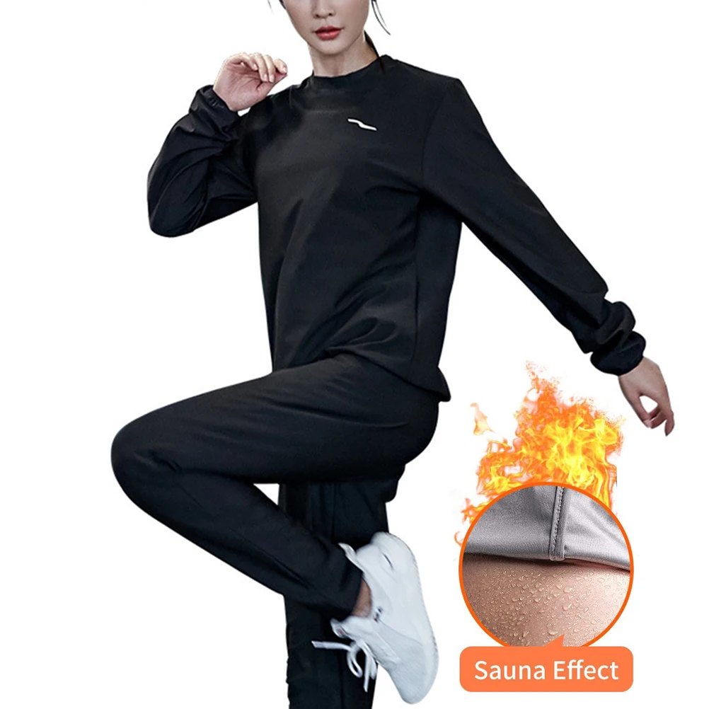 

Fitness Sauna Suit Women Weight Loss Tops Pants Suit Gym Workout Tracksuit Sweat Suits