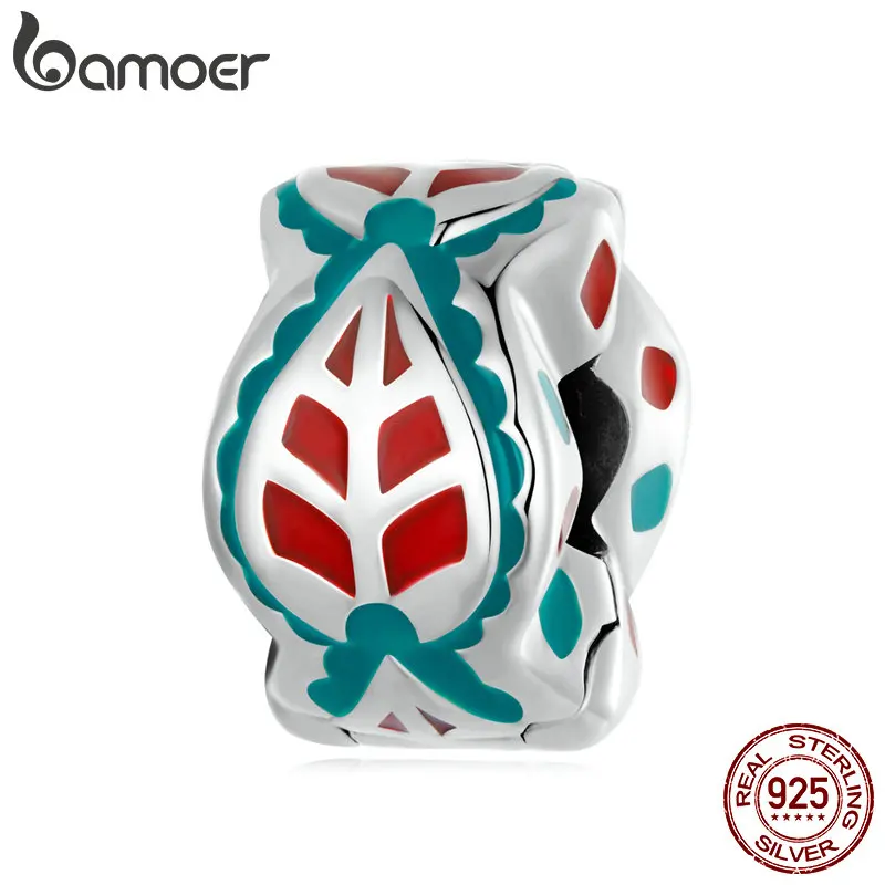 Купи Bamoer 925 Sterling Silver Exotic Pendant Silicone Bead-separating Buckle Charms Jewelry Accessory Fit Original DIY Bracelet за 479 рублей в магазине AliExpress