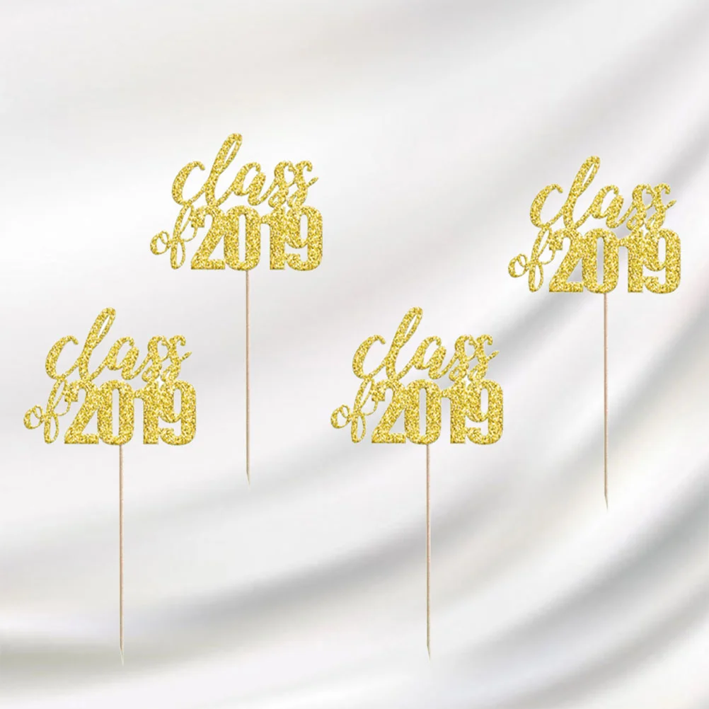 

10pcs 2019 Graduation Party Class Of 2019 Decor Insert for Party Gathering School (Golden)