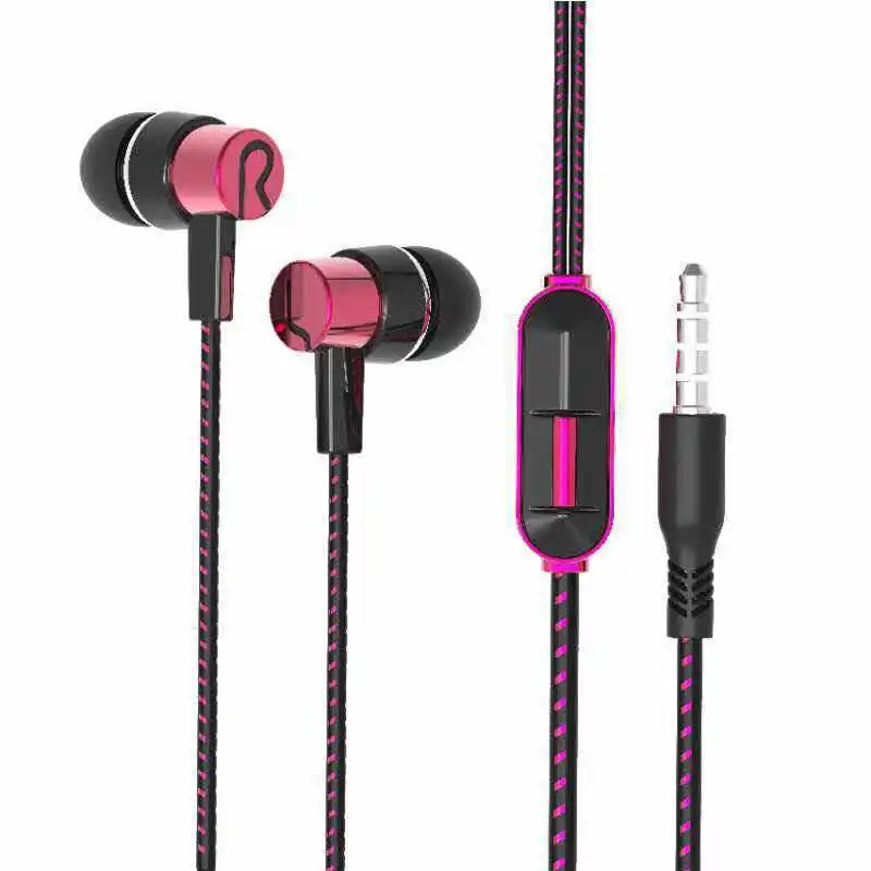 

Cute Sport Earphone 3.5mm In-ear Wired Earphone Pink With Microphone Hands Free For Samsung